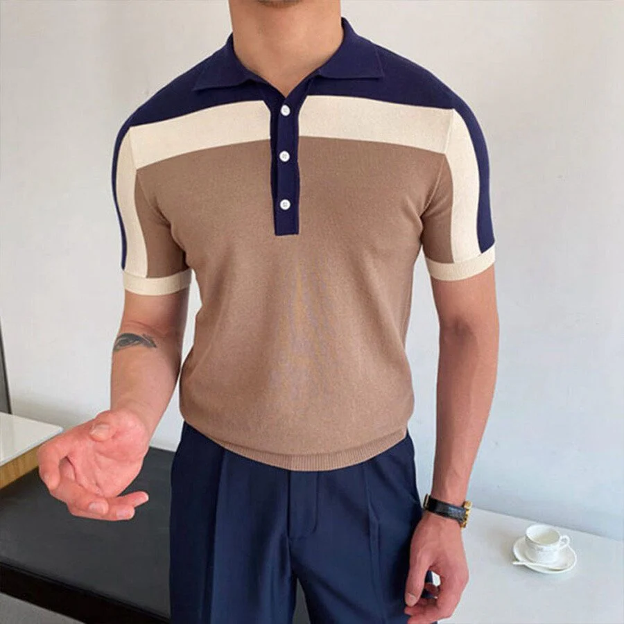 Men's Colorblock Short Sleeve Knit T-Shirt - Image 4