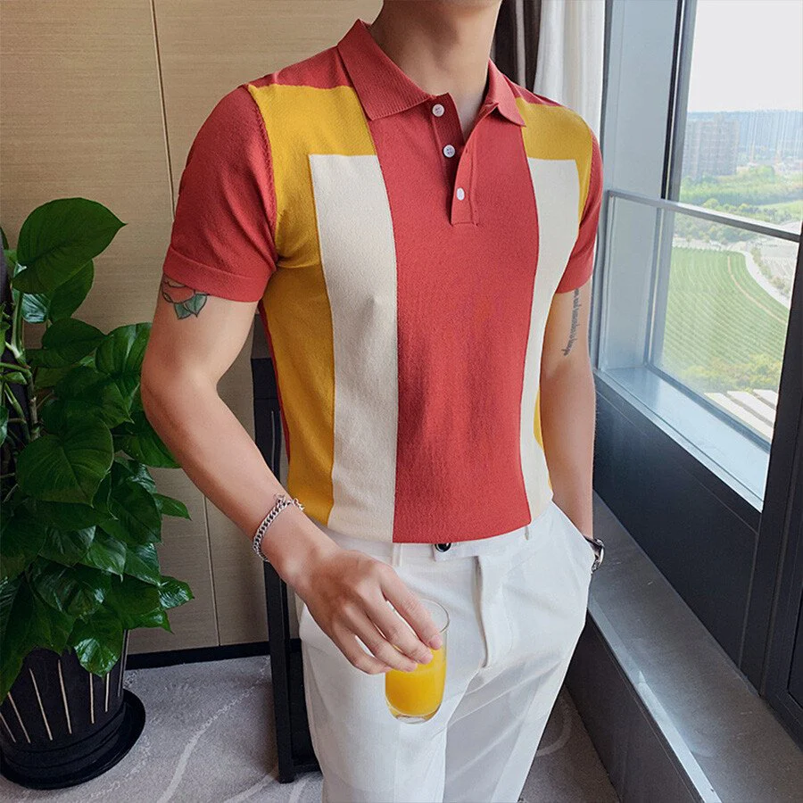 Men's Colorblock Short Sleeve Knit T-Shirt - Image 4
