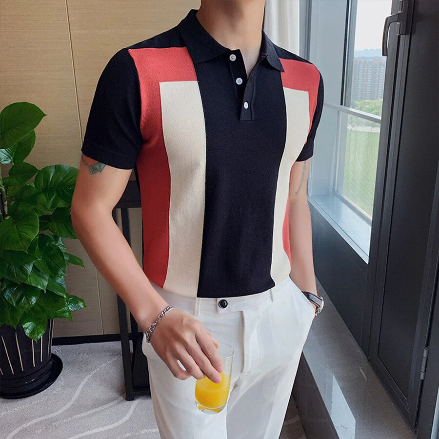 Men's Colorblock Short Sleeve Knit T-Shirt - Image 6