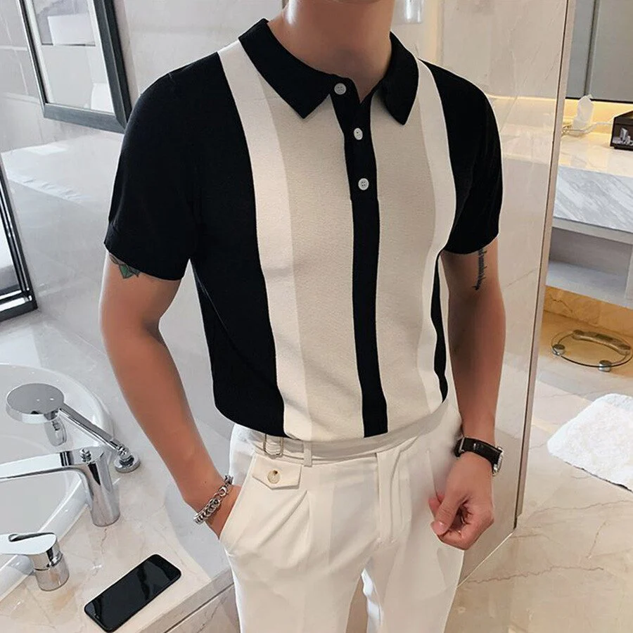 Men's Colorblock Short Sleeve Knit T-Shirt