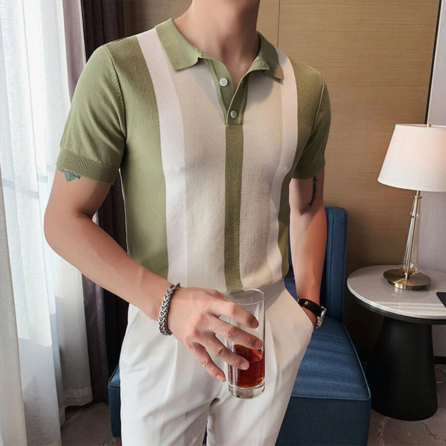 Men's Colorblock Short Sleeve Knit T-Shirt - Image 3