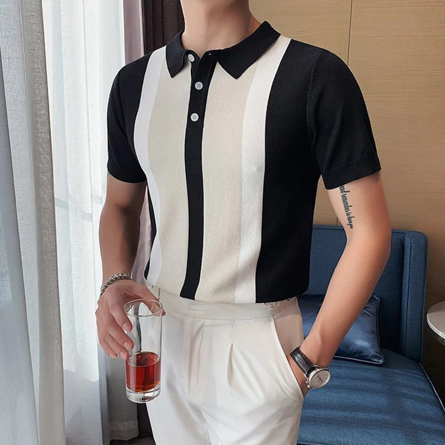 Men's Colorblock Short Sleeve Knit T-Shirt - Image 4