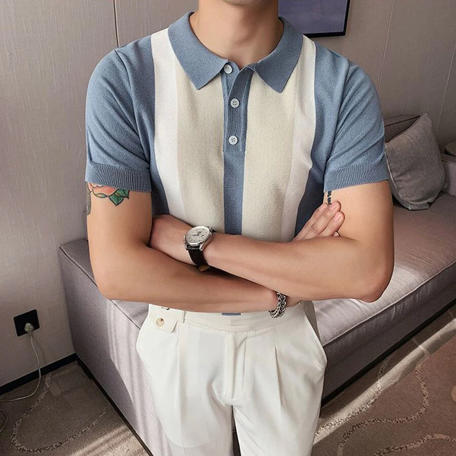 Men's Colorblock Short Sleeve Knit T-Shirt - Image 7