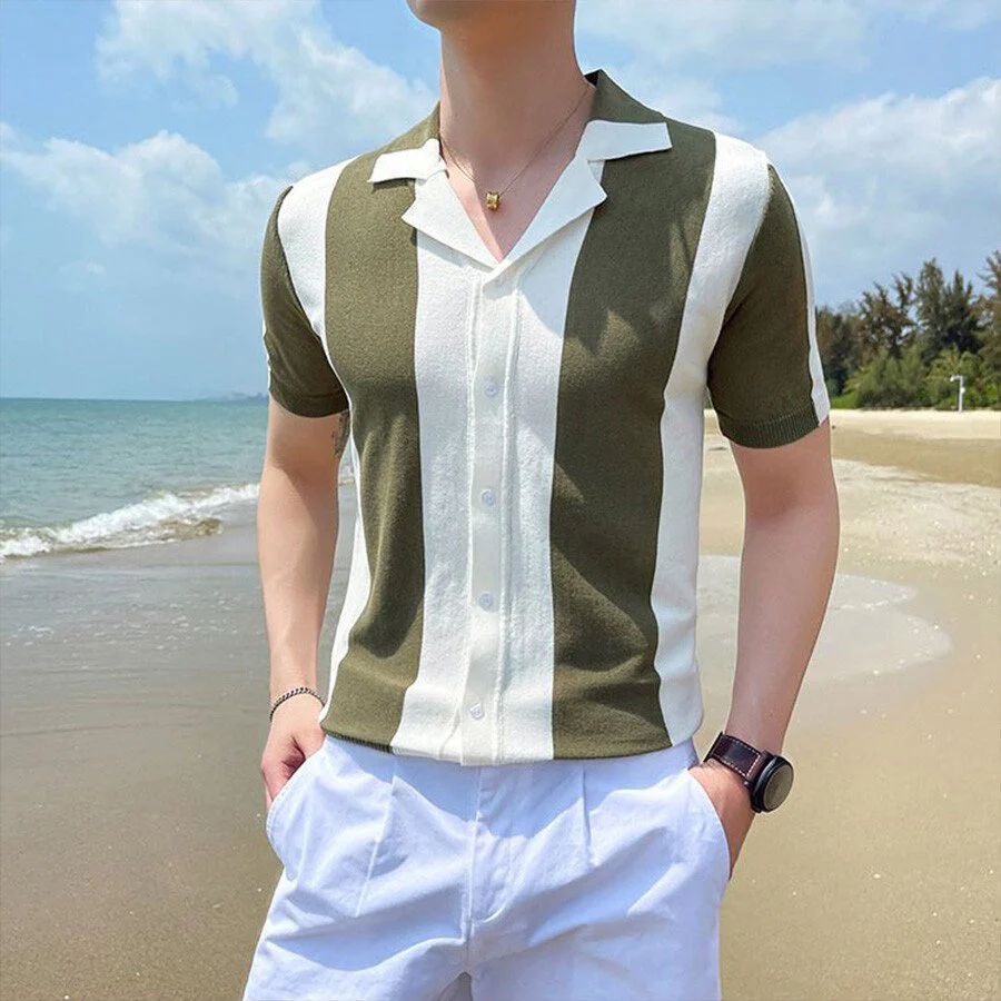 Men's Colorblock Short Sleeve Knit T-Shirt - Image 2
