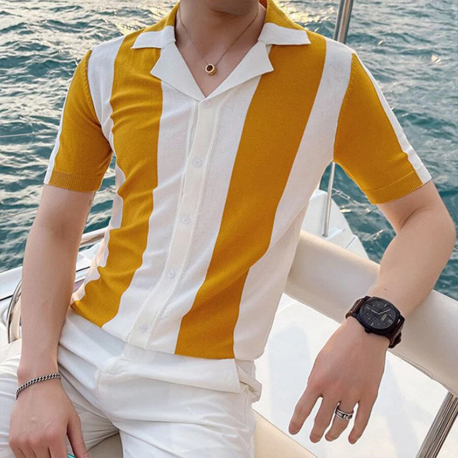 Men's Colorblock Short Sleeve Knit T-Shirt - Image 3