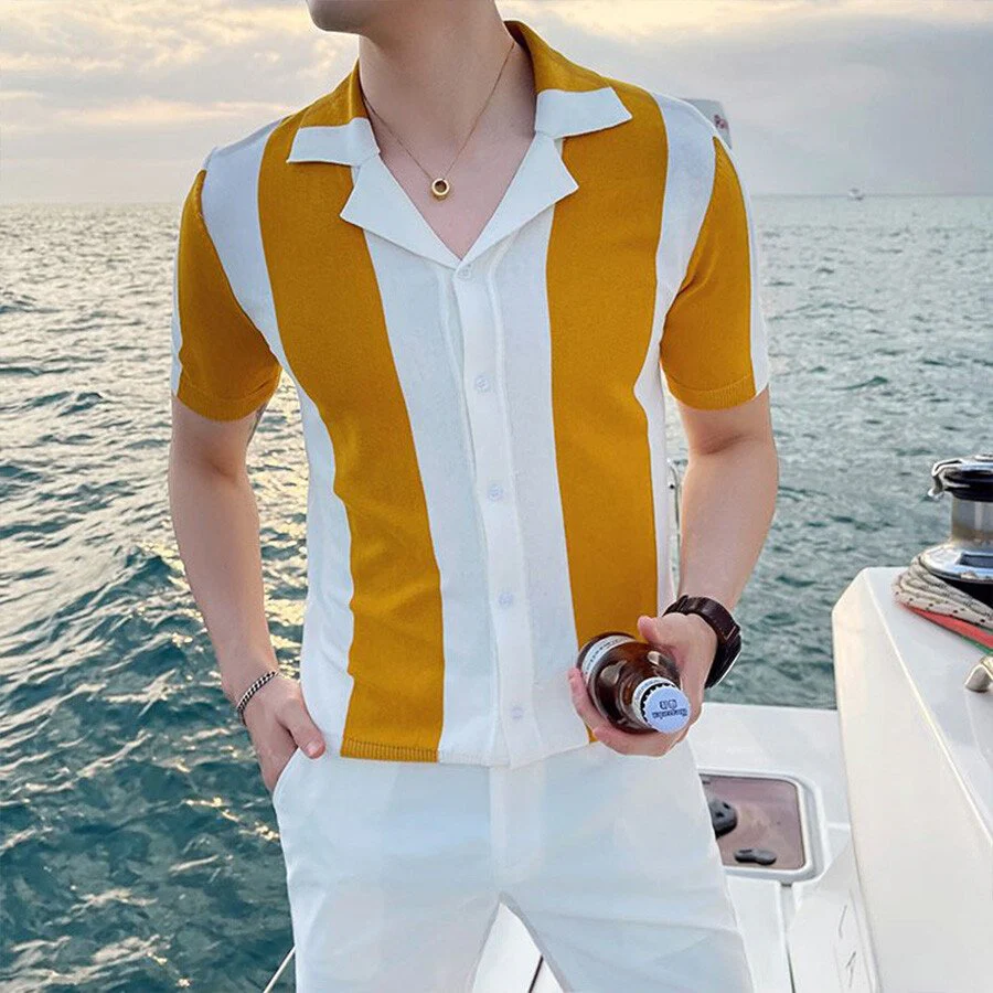 Men's Colorblock Short Sleeve Knit T-Shirt - Image 4