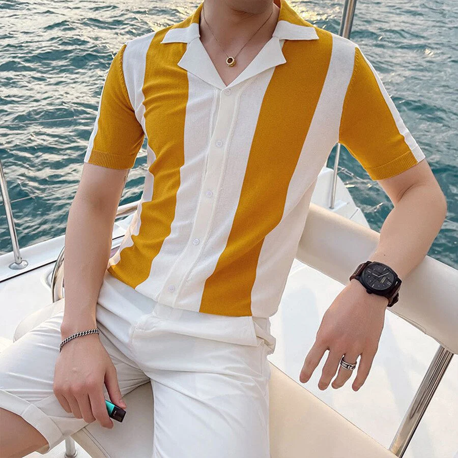 Men's Colorblock Short Sleeve Knit T-Shirt - Image 7