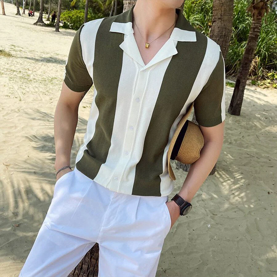 Men's Colorblock Short Sleeve Knit T-Shirt - Image 9