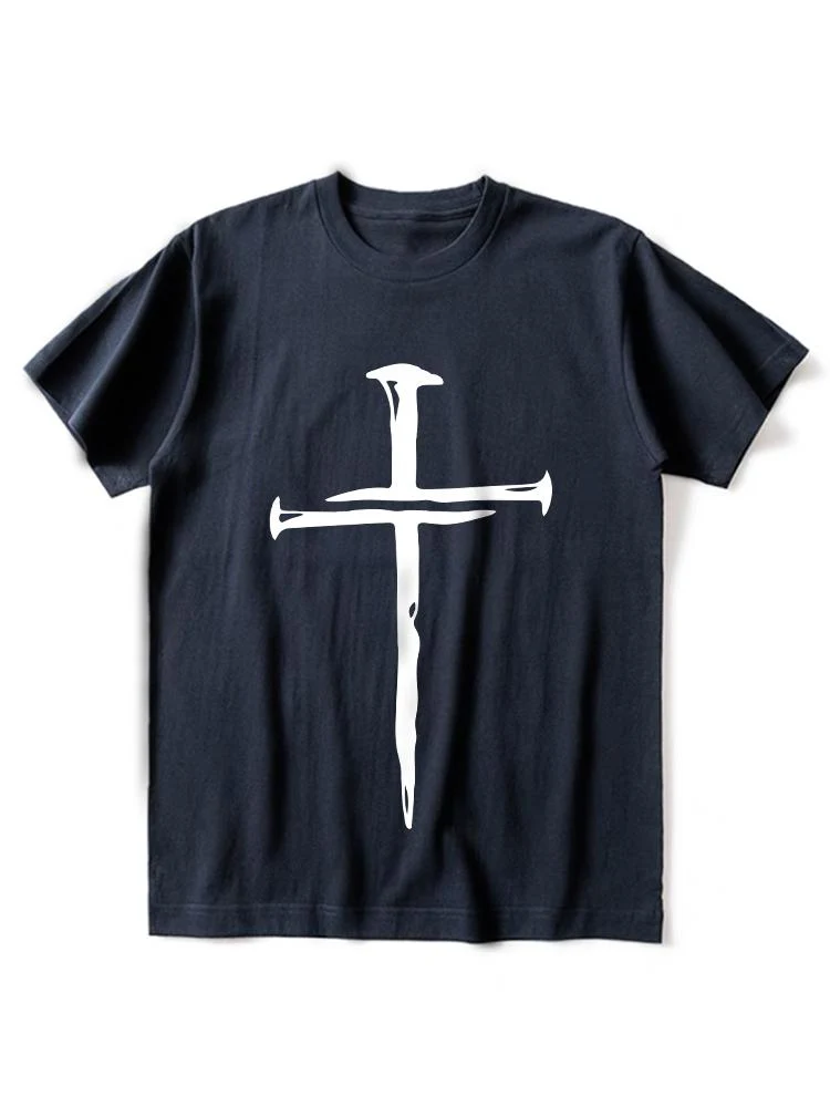 Men's Cross Print Jesus Christian Casual T-shirt - Image 3