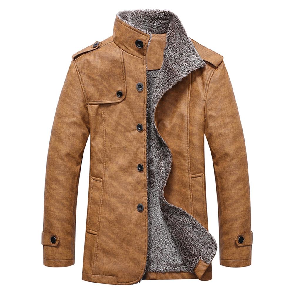 Men's Epaulet Design Stand Collar Single Breasted Coat - Image 12