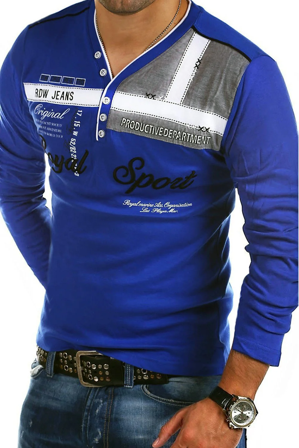 Men's Fashion Polo shirt long sleeve - Image 3