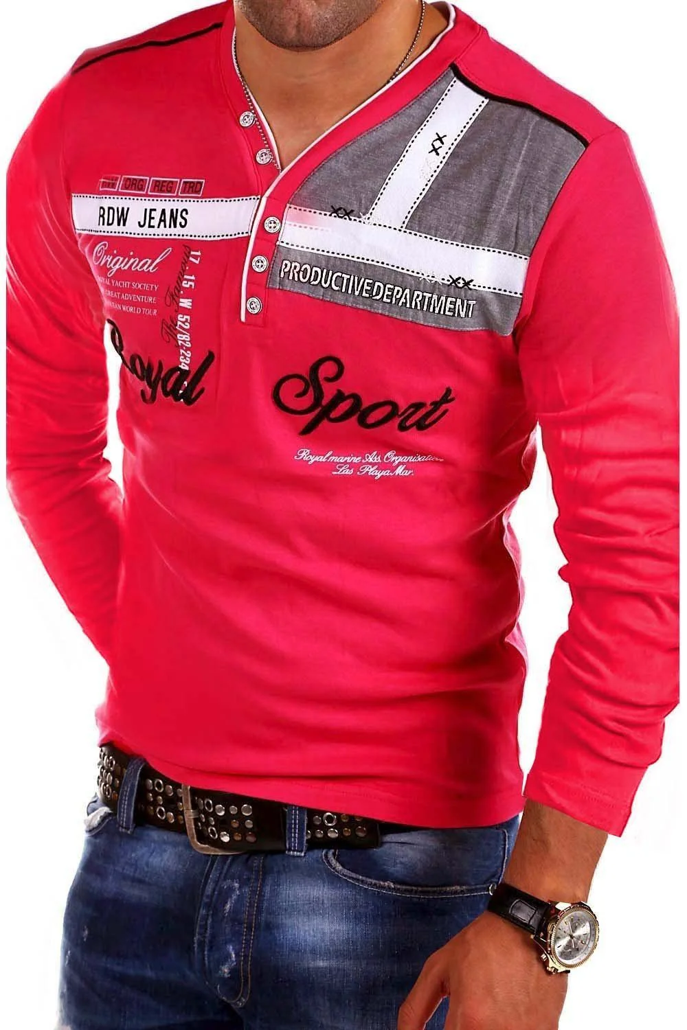 Men's Fashion Polo shirt long sleeve - Image 4