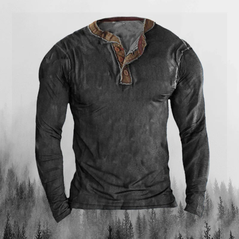 Mens Gentlemen Love Poaching Henry Long Sleeve Pullover - Image 3