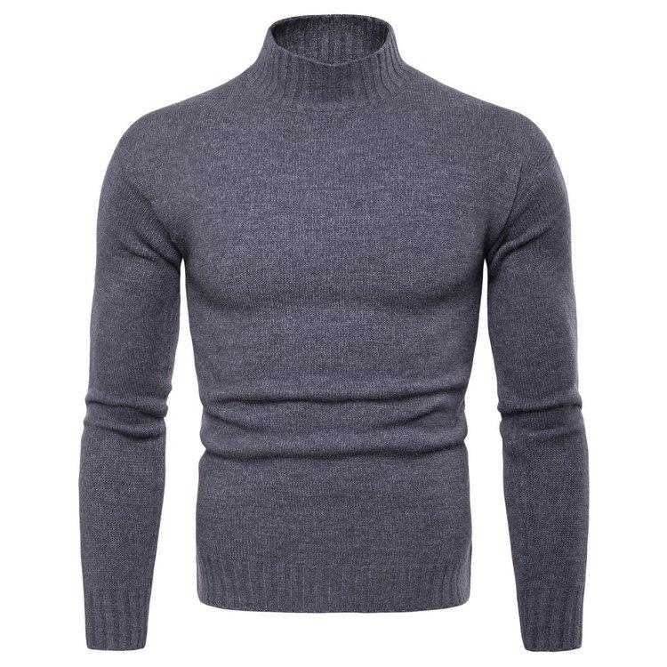 Men's Half Turtleneck Knitted Sweater - Image 3