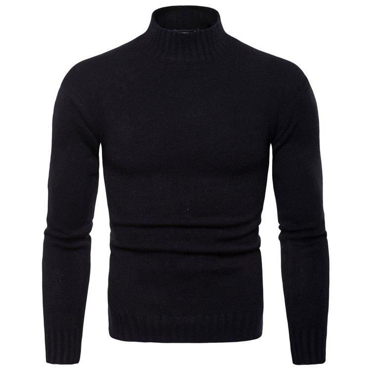 Men's Half Turtleneck Knitted Sweater - Image 4