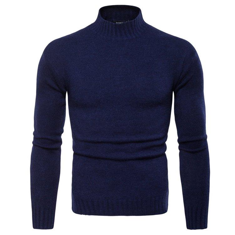 Men's Half Turtleneck Knitted Sweater - Image 5