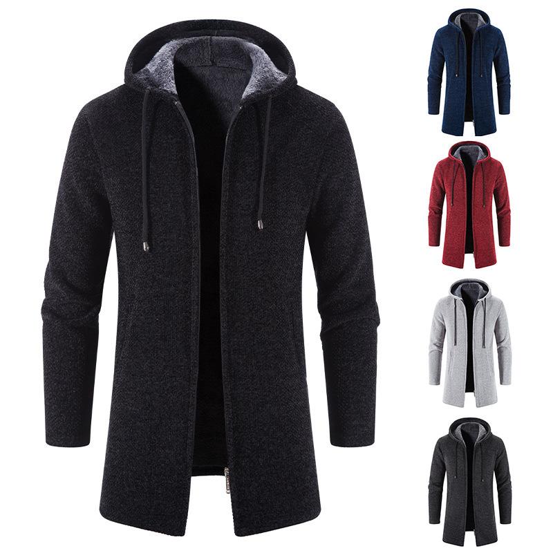 Mens Hooded Cardigan Midi Coat - Image 7