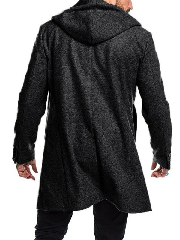 Men's Hooded Woolen Coat - Image 8