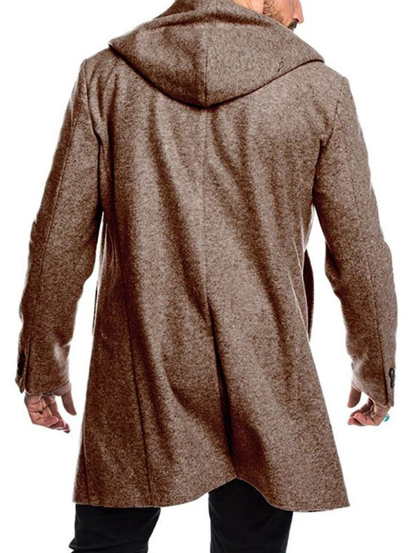 Men's Hooded Woolen Coat - Image 9