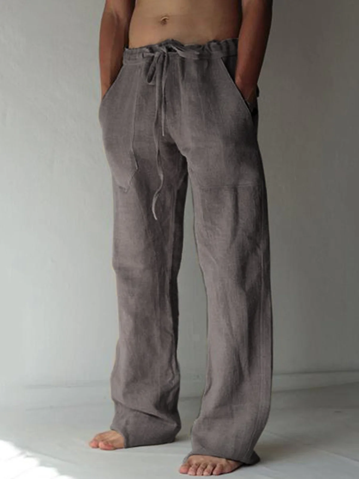 Men's linen pocket casual trousers - Image 5