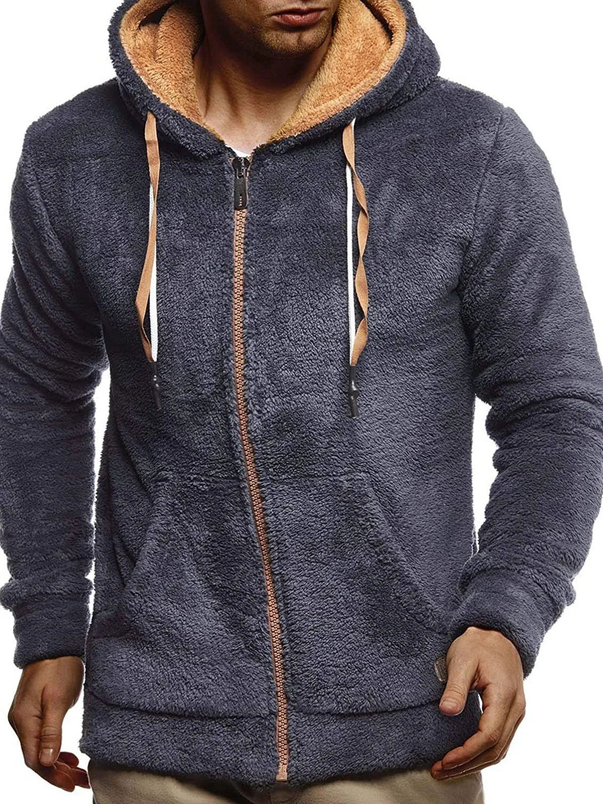 Men's Outdoor Cardigan And Flannel Hoodie - Image 3
