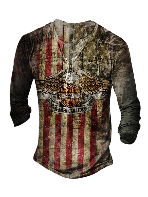 Men's Outdoor Freedom Eagle Print Long Sleeve - Image 2