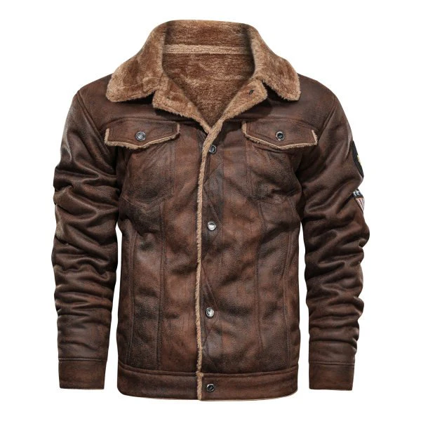 Mens Outdoor Fur Loose Warm Jacket - Image 2