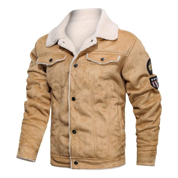 Mens Outdoor Fur Loose Warm Jacket - Image 3