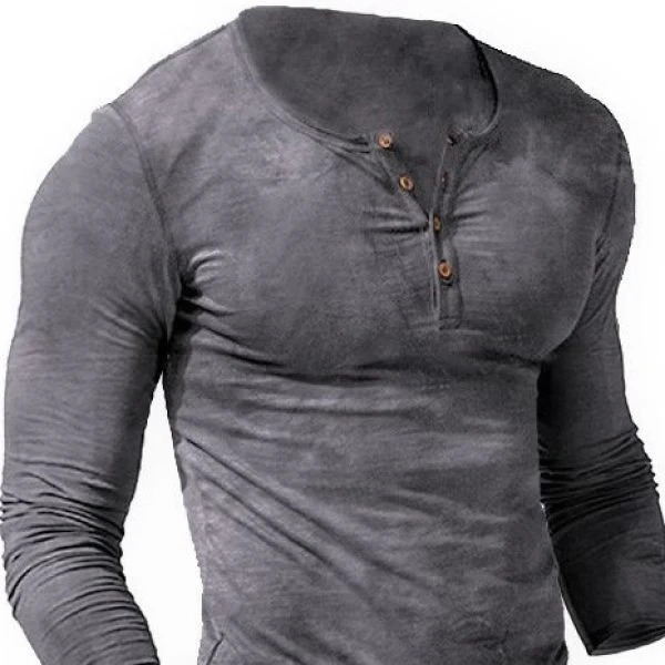 Men'S Outdoor Tactics Print Long Sleeve V-Neck Shirt - Image 3