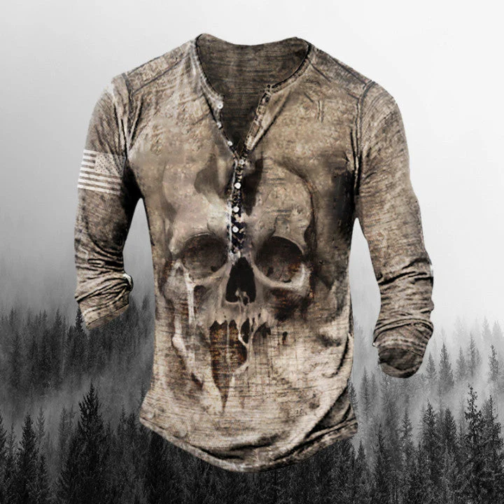 Men's Retro Comfortable Skull Long Sleeve - Image 2
