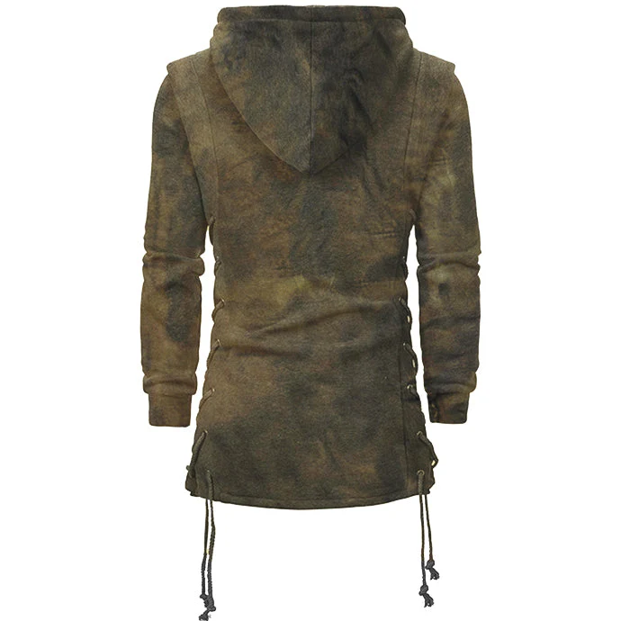 Men's retro print outdoor hoodie sweatshirt - Image 3