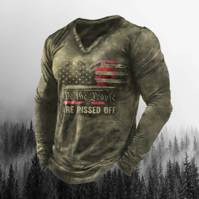 Men's Retro We The People Are Pissed Off  America Long Sleeve - Image 2