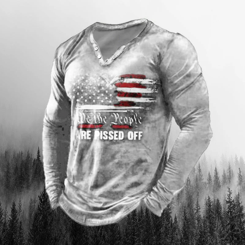 Men's Retro We The People Are Pissed Off  America Long Sleeve - Image 4