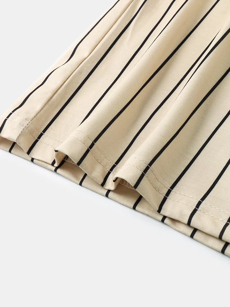 Mens Stripe K Poker Print Raglan Sleeve Casual Two Pieces Outfits - Image 9