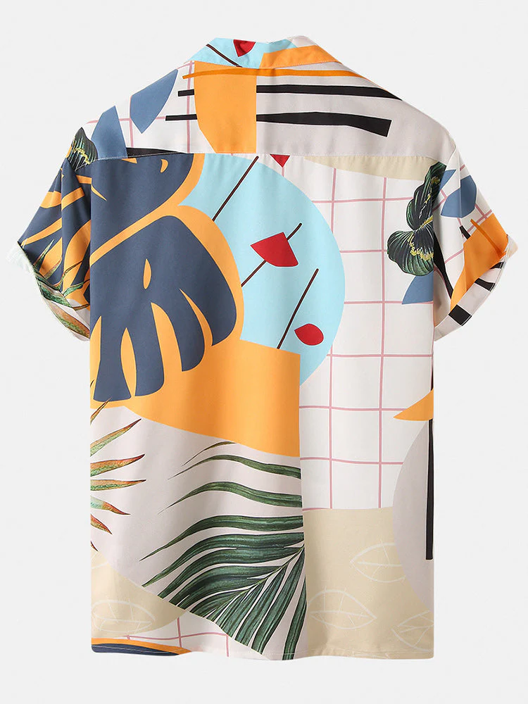 Mens Tropical Floral & Leaf Print Casual Light Designer Loungewear - Image 4