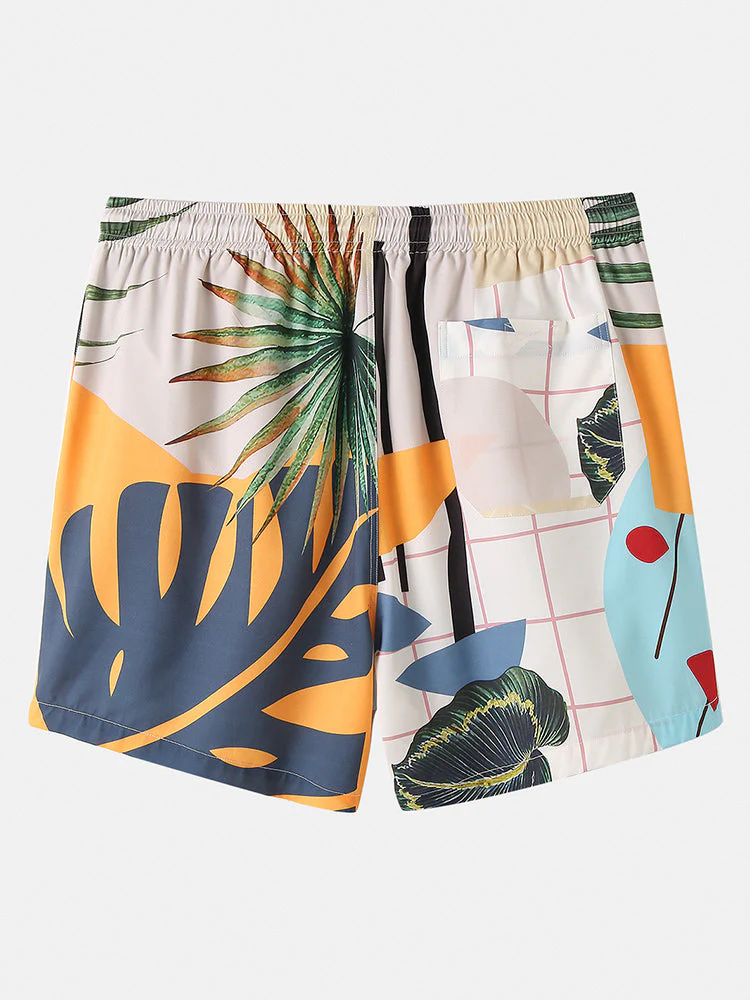 Mens Tropical Floral & Leaf Print Casual Light Designer Loungewear - Image 5