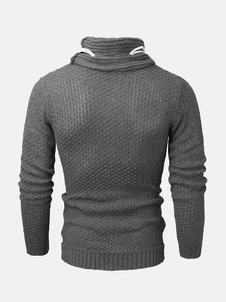 Mens Turtleneck Cable Warm Long Sleeve Knitted Sweaters - Image 8