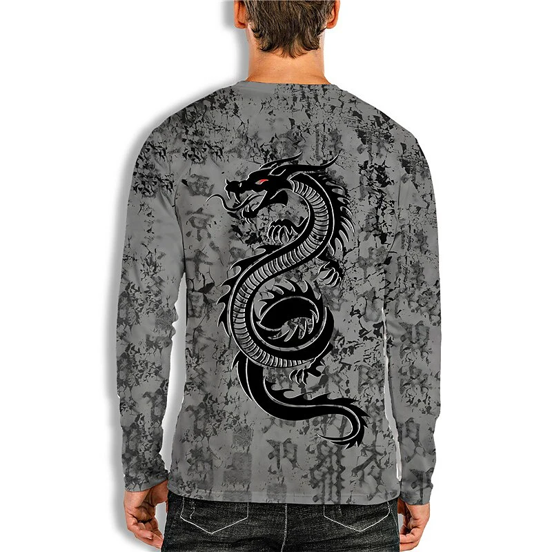 Men's Unisex T shirt 3D Print Dragon Graphic Prints Crew Neck Daily Ho - Image 2