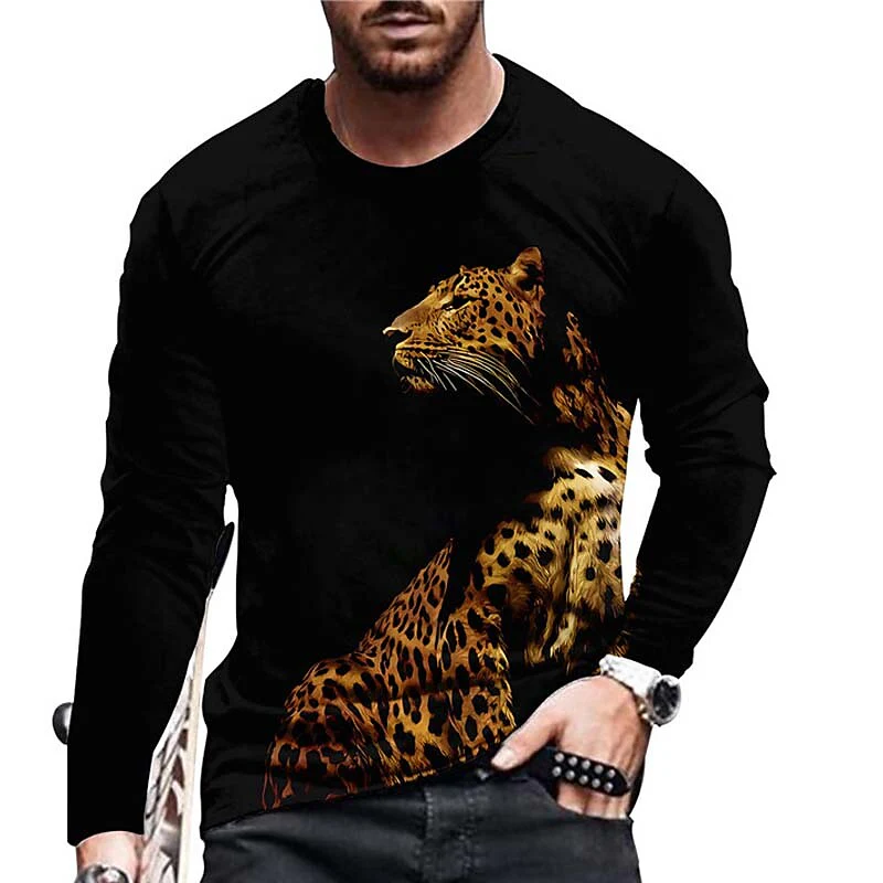 Men's Unisex T shirt 3D Print Leopard Graphic Prints Animal Crew Neck