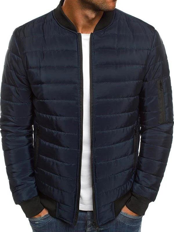 Men's Warm Solid Color Simple Coat - Image 4