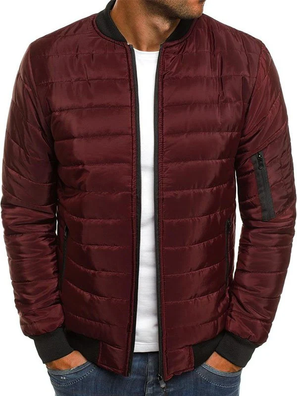 Men's Warm Solid Color Simple Coat - Image 6