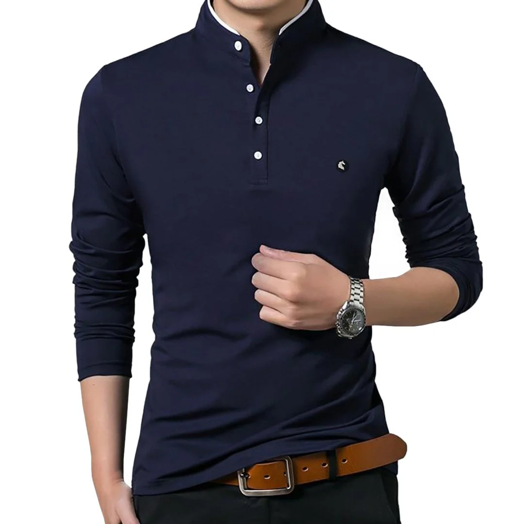 Pologize Logo Business Mandarin Collar Polo Shirt - Image 4