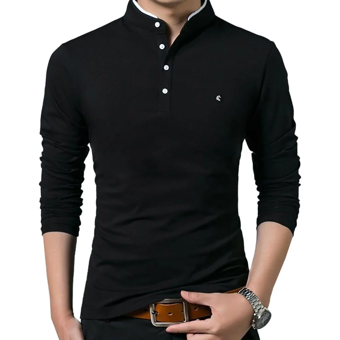 Pologize Logo Business Mandarin Collar Polo Shirt - Image 5