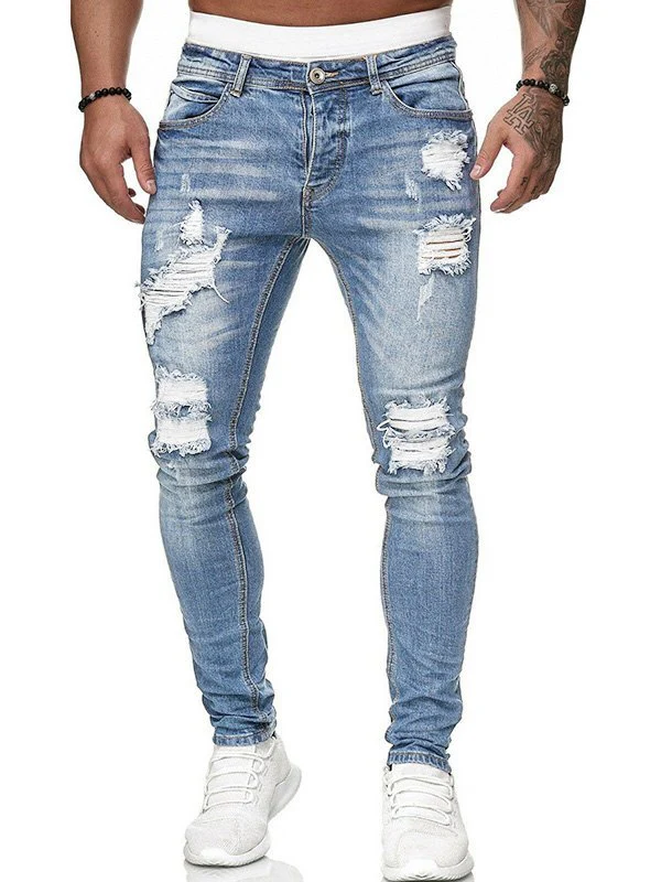 Men's Ripped Slim Jeans - Image 5