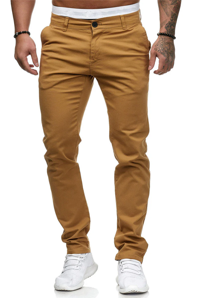 Men's casual slim solid color trousers - Image 8