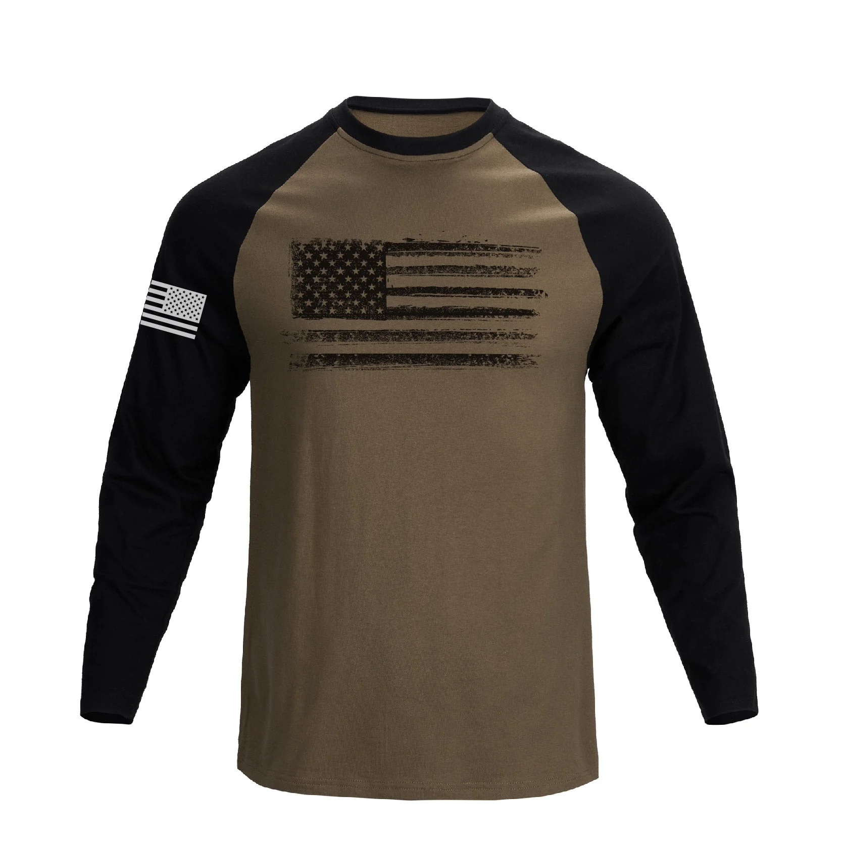 Men's Patriotic American Flag Raglan Sleeve Long Sleeve T-shirts - Image 9