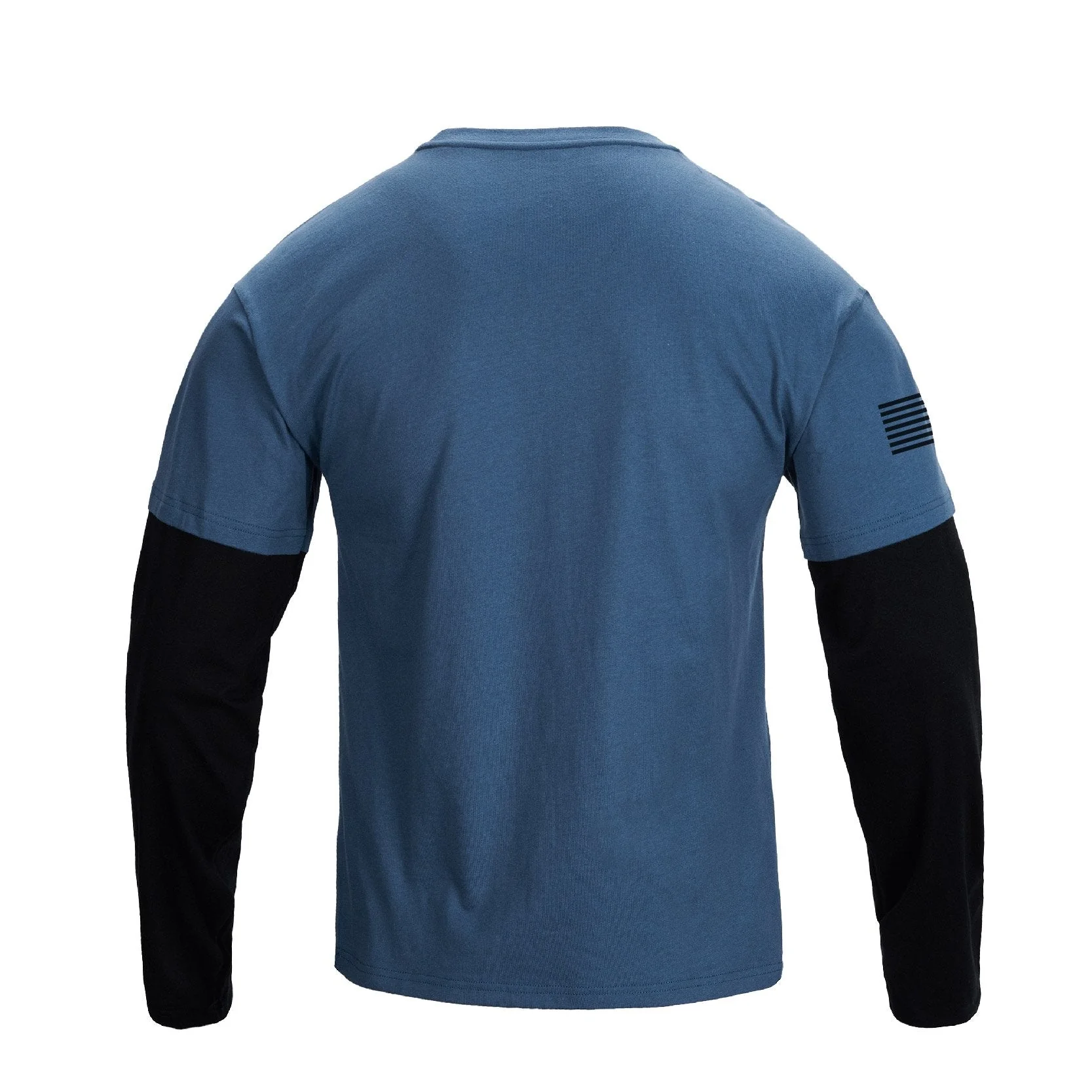 Men's 100% Cotton American Flag False two-pieces Long Sleeve T-shirts - Image 4