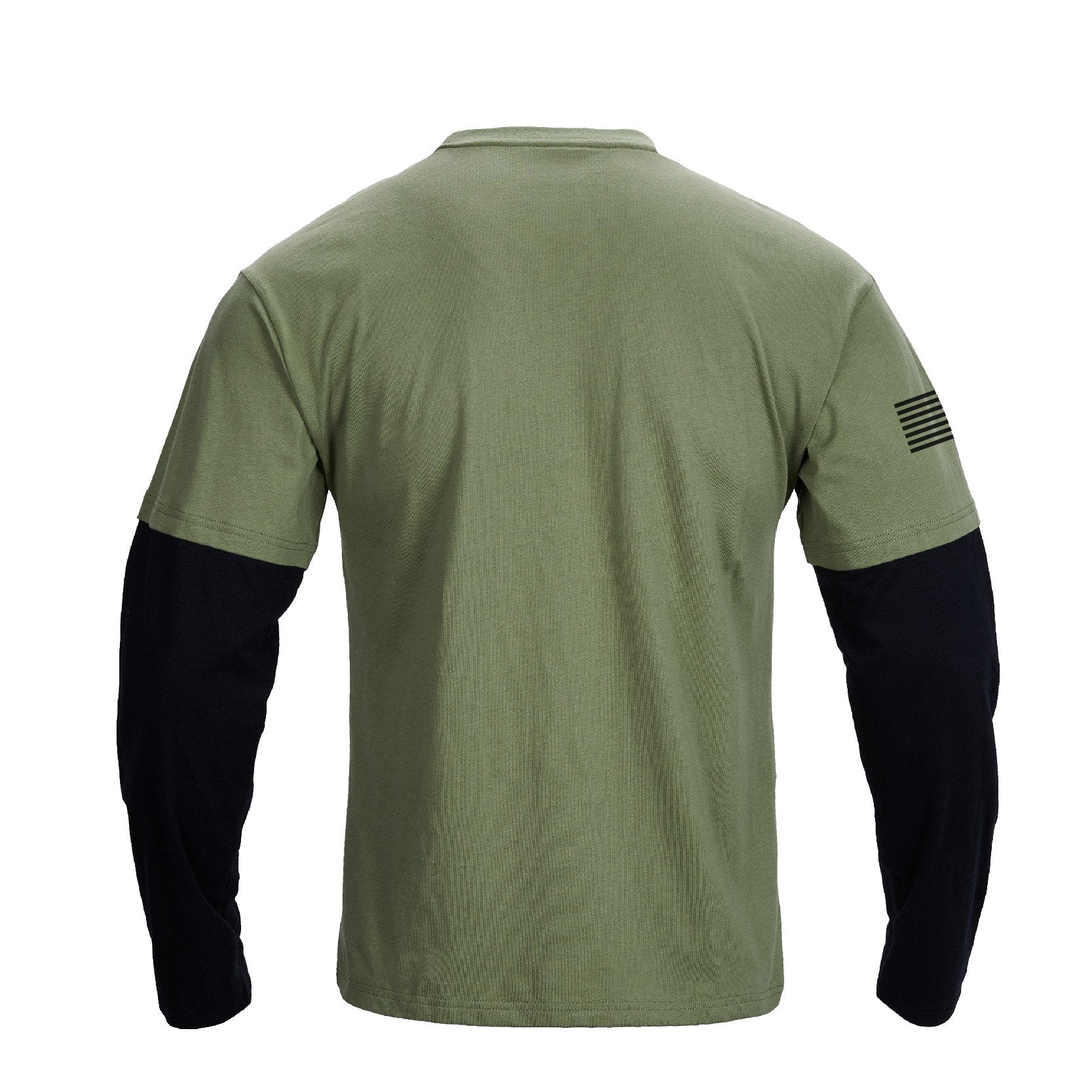 Men's 100% Cotton American Flag False two-pieces Long Sleeve T-shirts - Image 8