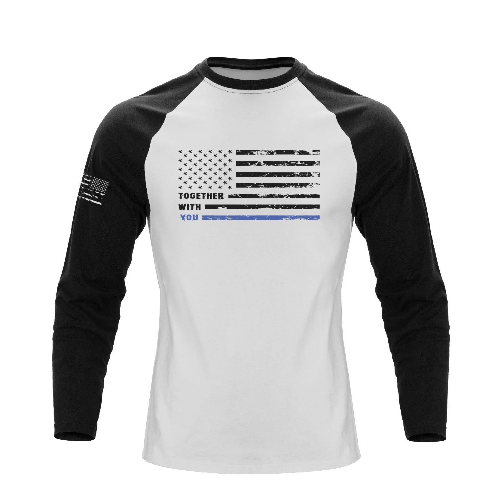 Men's 100% Cotton Patriotic American Flag Raglan Sleeve Long Sleeve Graphic T-shirts - Image 11