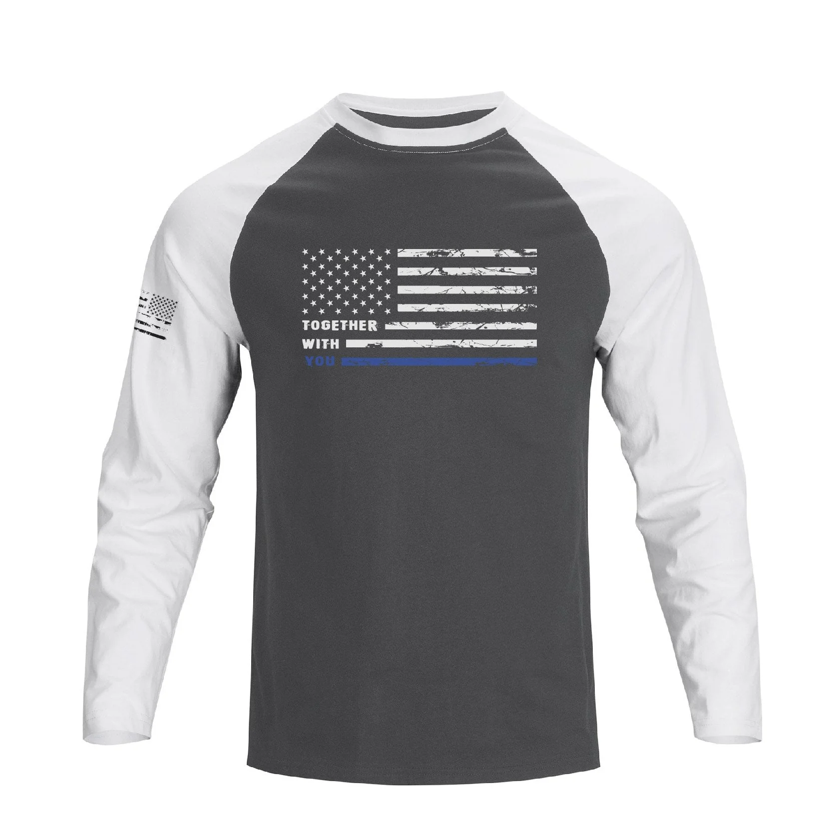 Men's 100% Cotton Patriotic American Flag Raglan Sleeve Long Sleeve Graphic T-shirts - Image 13